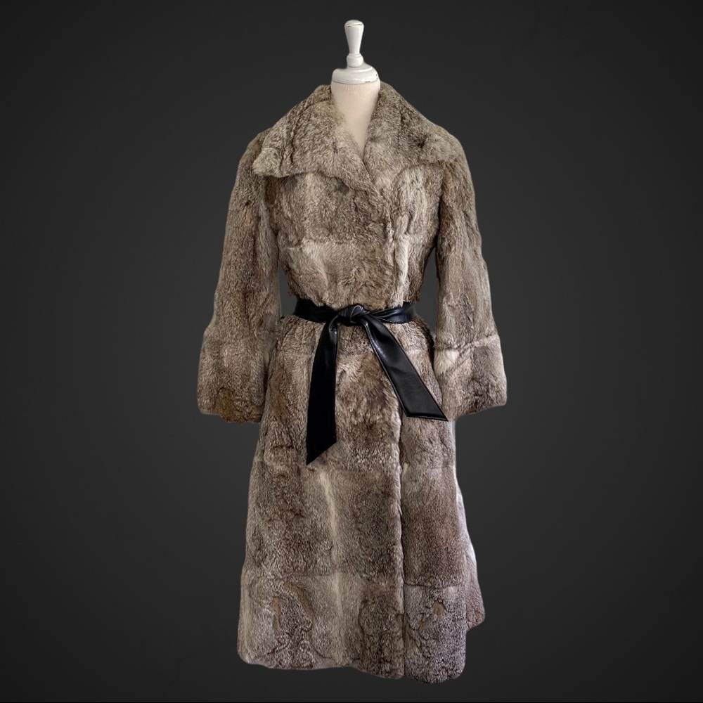 Fur rabbit holiday warm winter coat soft & sexy